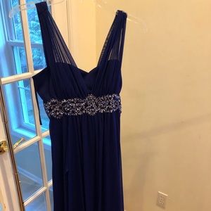 blue evening gown